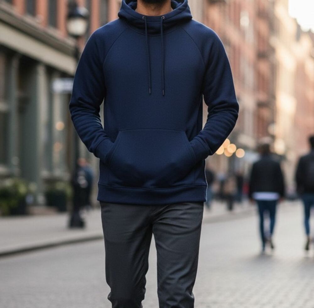 Russell Dri-Power 360 Men's Large Dark Blue Pullover Hoodie Sweatshirt
